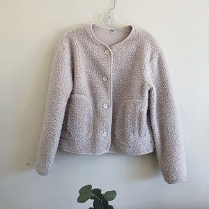 Uniqlo Collarless Fleece Jacket